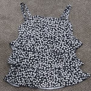 Fit4U Black and White Heart Print Bathing Suit
